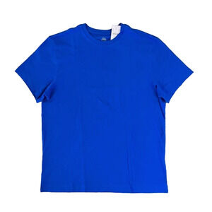 NWT J. Crew Men's Lustrous Royal Blue Washed Jersey Crewneck Tee